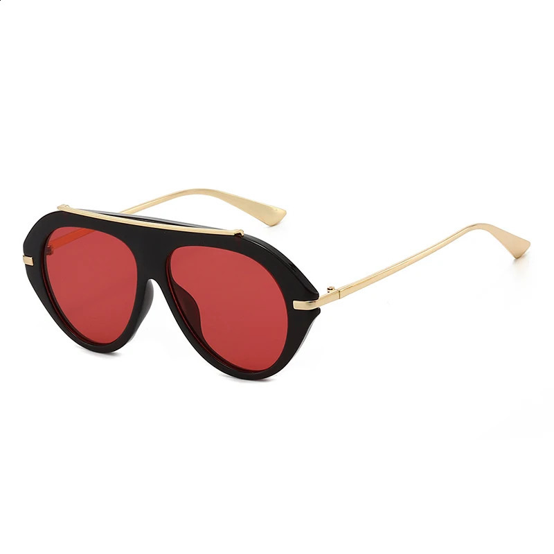 Fashion pilot womens sunglasses Oversized One Piece Sun Glasses Female Trendy Black Round Cool Shades UV400 260320