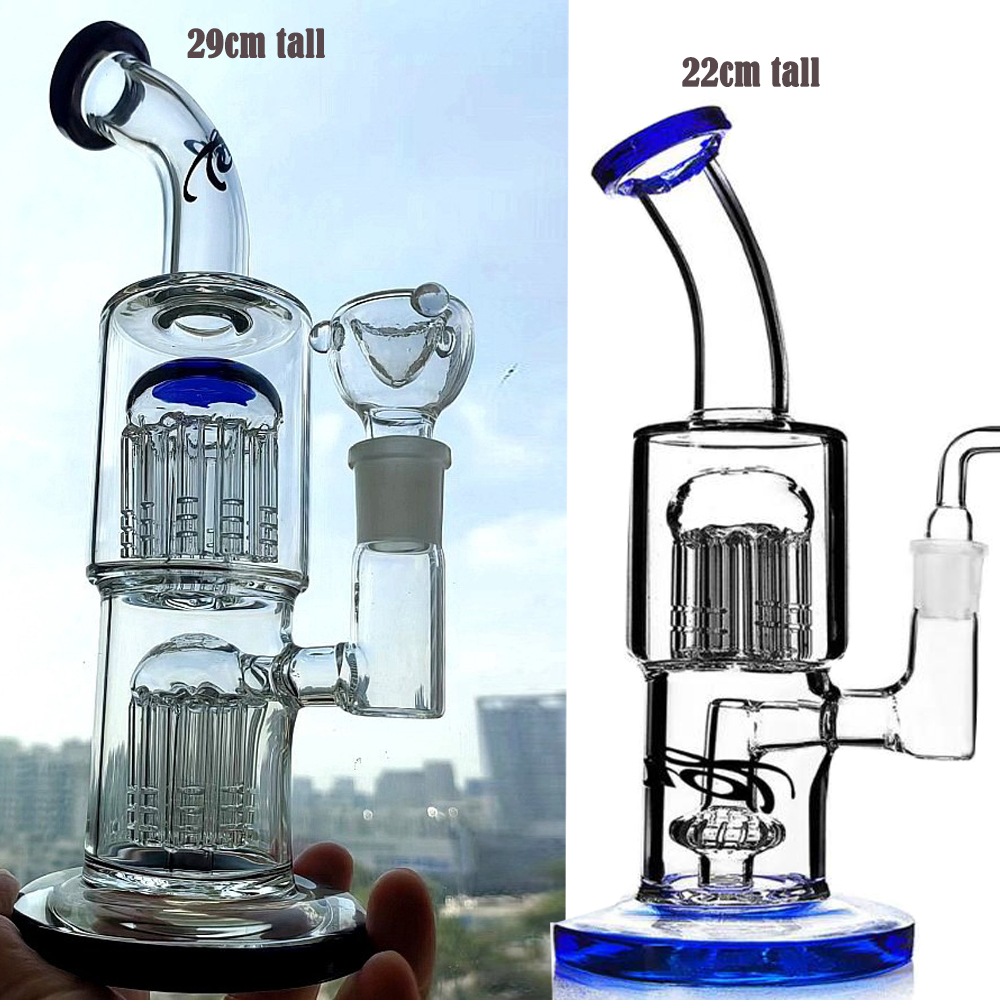 TORO Hookahs glass bong Hookahs Smoking Water Pipe Bubbler heady Oil Water Bongs Smoke Arm Tree Perc 18 mm bowl