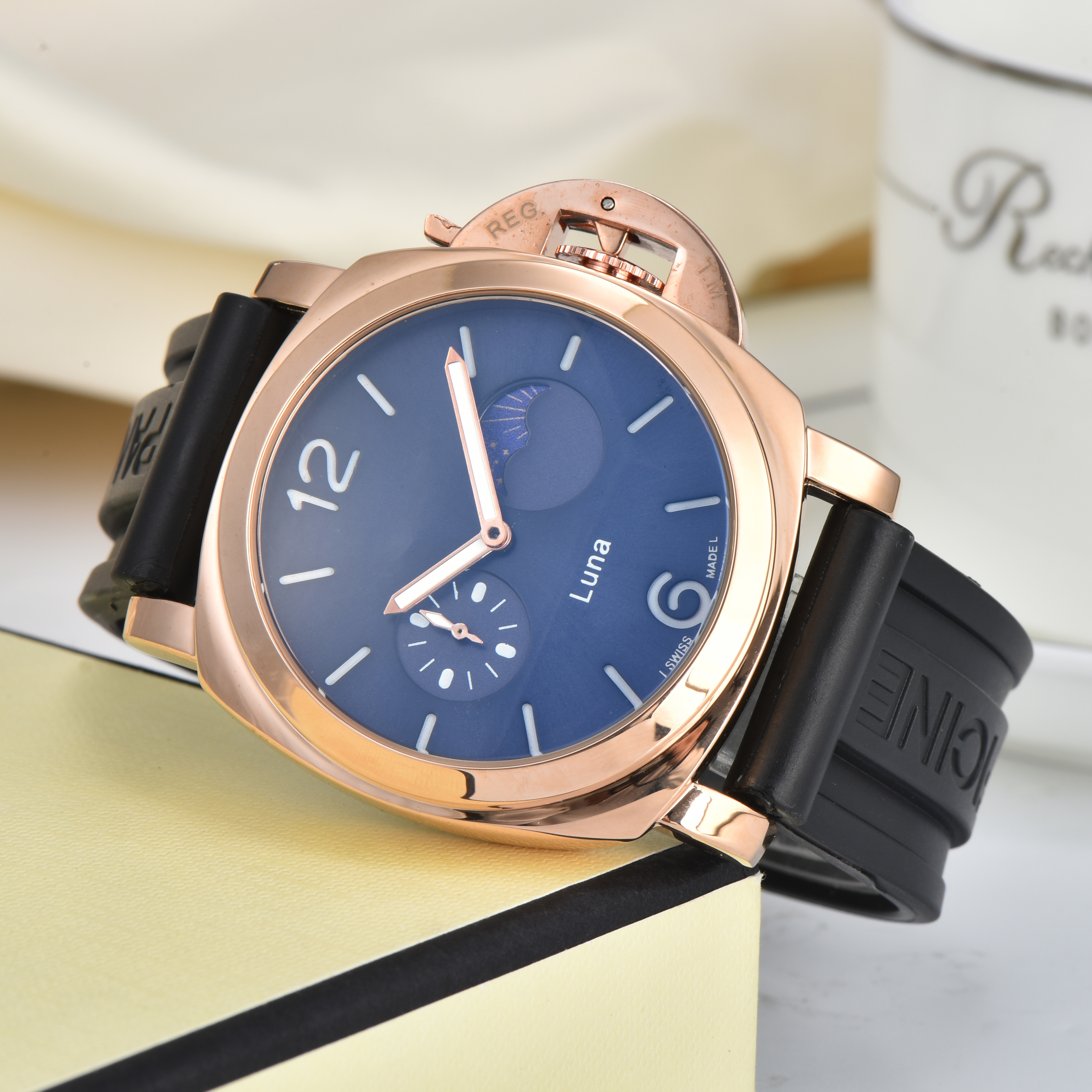 Men PANERAIity LUMINORity Model Sport watch Quartz automatic movement Luxury Watches Business Stainless Steel Man Square mens Wristwatches