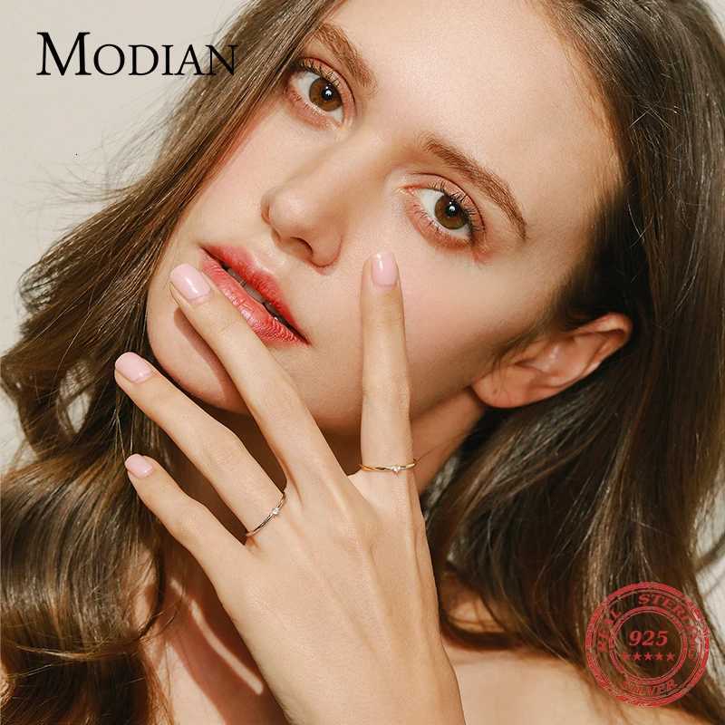 MODIAN Exquisite D Color Round Moissanite Finger Rings 925 Sterling Silver Classic Twinkling Wedding Jewelry For Women Gifts H260320 - view 4