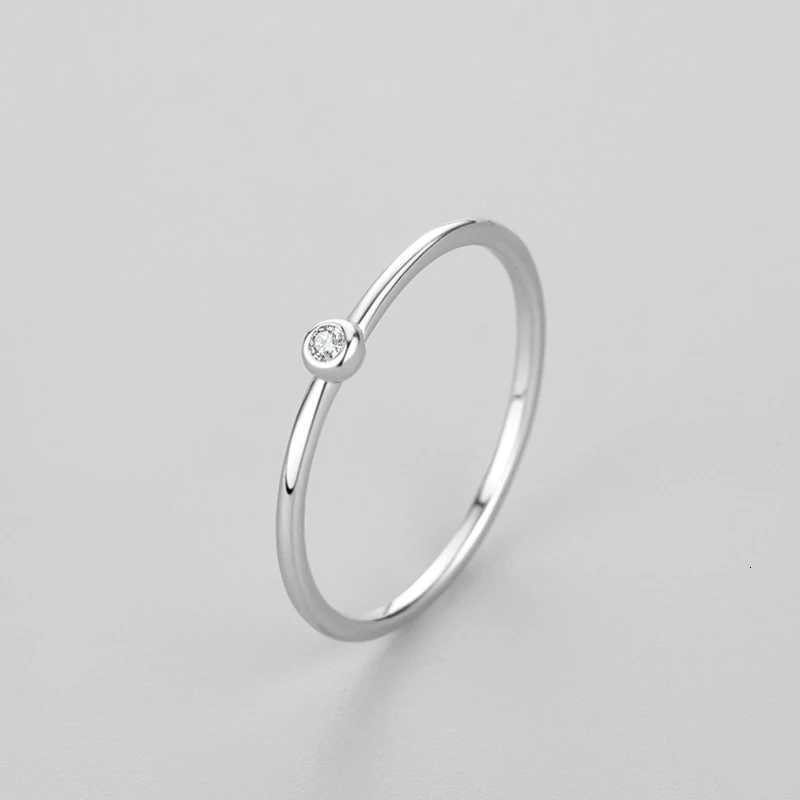 Ailmay Authentic 925 Sterling Silver Minimalist Fashion Shiny Clean Zircon Rings Womens Low Allergy Wedding Jewelry H260320 - view 4