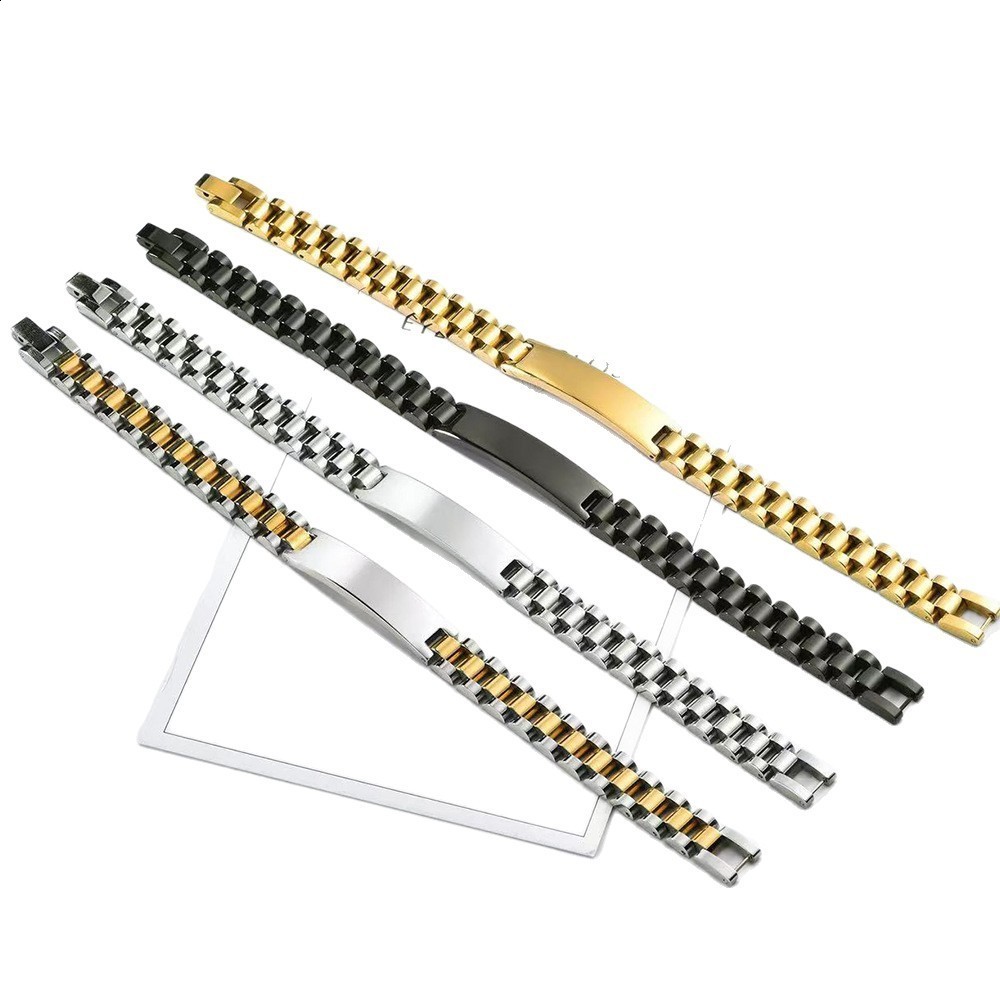 Minimalism Stainless Steel Strap Chain Bracelet for Women Men Waterproof Magnetic Buckle Charm Bracelet 2025 Trendy Jewelry Gift 260104