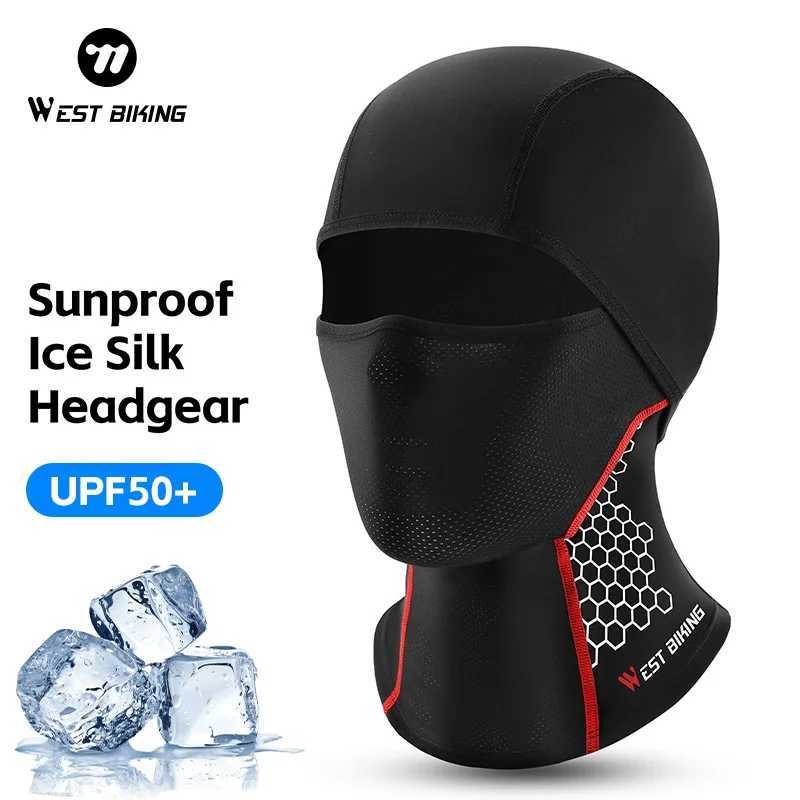 WEST BIKING Summer Balaclava Ice Silk Breathable Full Face Mask UPF50 Cycling Bicycle gear Bike Helmet Liner Sport Gear M260320