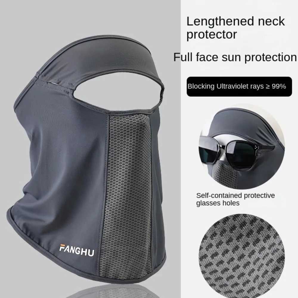 Anti-UV Cycling Full Face Mask Breathable Ice Silk Face Cover Outdoor Sports Mask Neck Protection Eyeglass Hole Bike Face Mask M260320