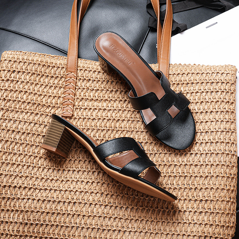 HZGUSIFU new Free delivery Slippers Casual comfortable simple women's slippers fashionable flat bottomed sandals