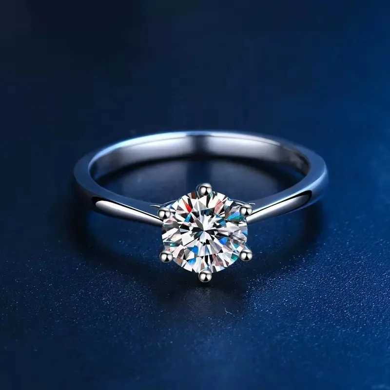 NeeTim 03ct 4mm Moissanite Diamond Ring for Women S925 Sterling Silver with Gold Plated Eternity Band Wedding Party Jewelry H260320 - view 4