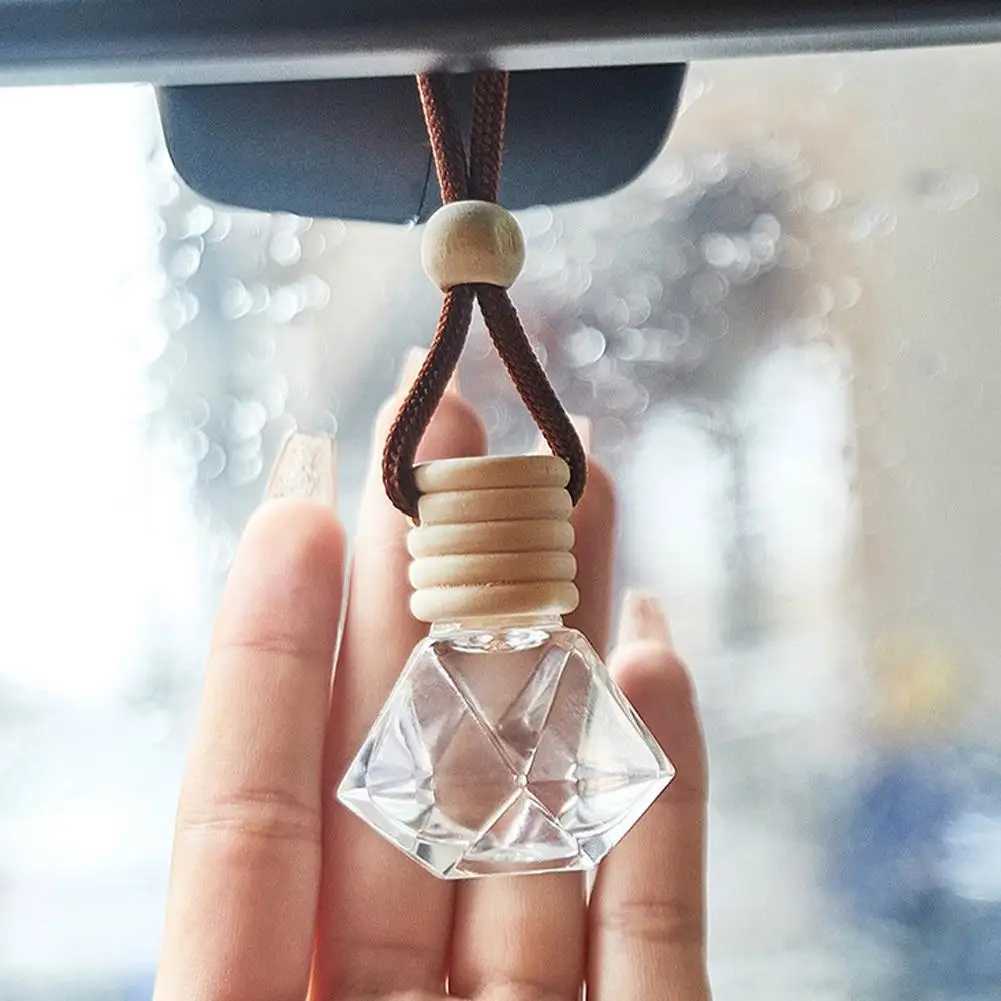 Auto Aromatherapy Fragrance Pendent Bottle Perfume Diffuser Automotive Decoration Car Hanging Glass Bottle Empty Perfume H260319