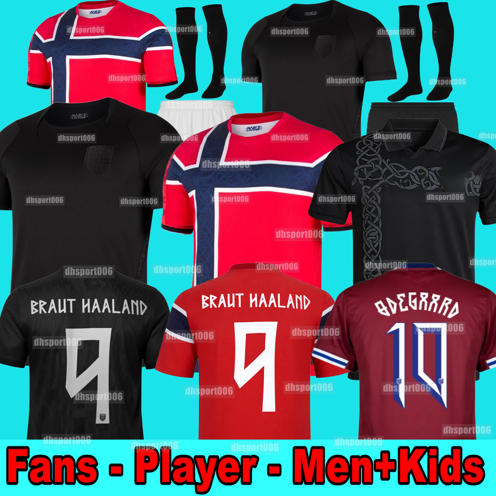 Norway World Cup 2026 soccer jersey 26 27 HAALAND odegaard Sorloth Berge Men Kids home away blackout Football Shirts Uniforms