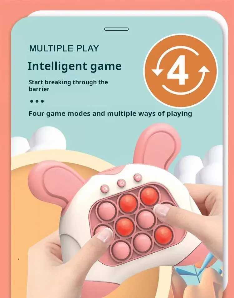 Upgraded Electronic Pop-Push Childrens Press Handle Fidget Toy Quick Push Game Squeeze Relief Toys Whac-A-ole Toys Sensory Toys Y260319