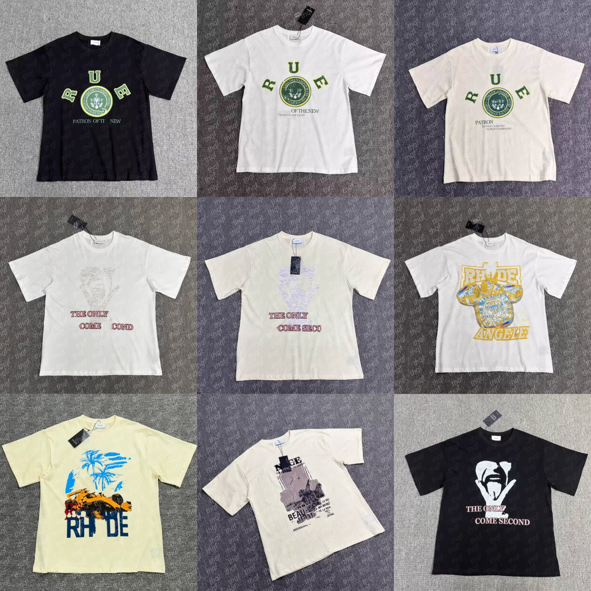 Designer style T-shirt for women and men, featuring a crown, coconut tree, racing car, and animal prints. Men's designer clothing, fashionable round neck, short sleeves