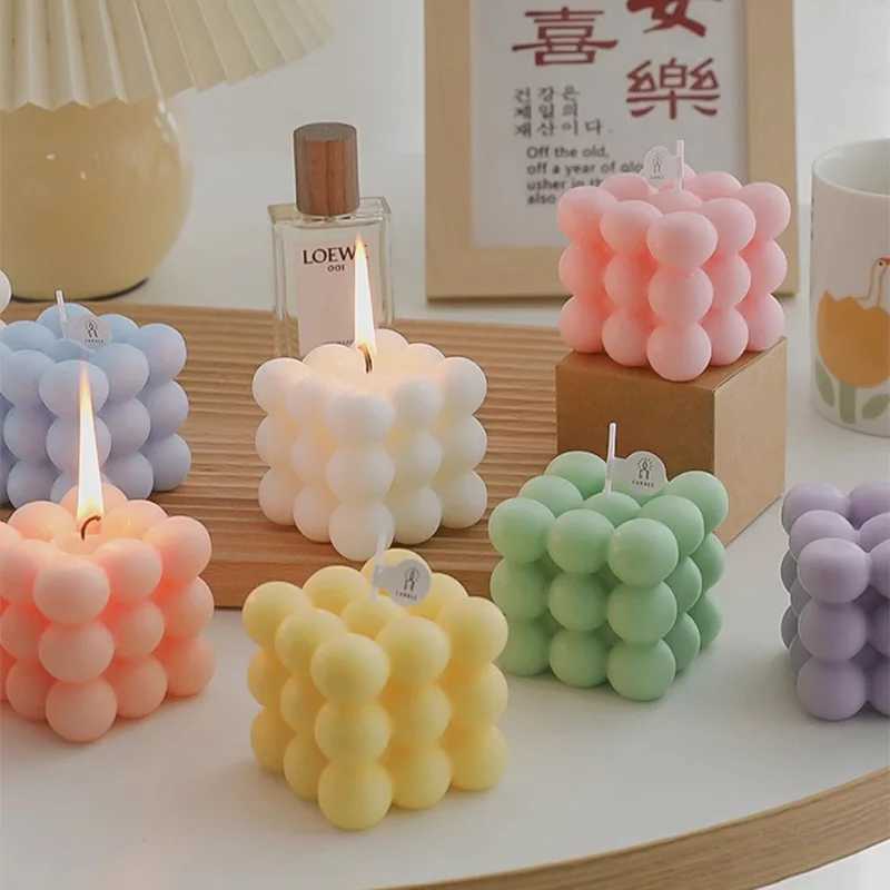 1pc Creative Ball-Shaped Soy Wax Magic Cube Aromatherapy Candle High-End Wedding Favor Gift Handmade Decorative Object H260319