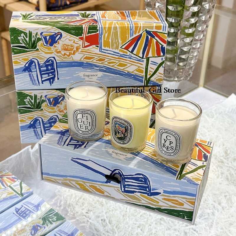 70g3/set Mini Scented Aromatherapy Candle Gift Box Berries Roses figs Fragrance Air Diffuser Home Decoration H260319