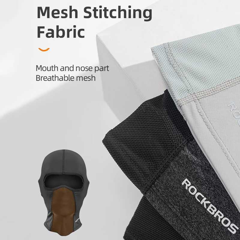 ROCKBROS Bike Mask Full Face Mask Ice Silk Summer Breathable Sun UV Protection Bicycle Scarf s Balaclava With Glasses Hole M260320