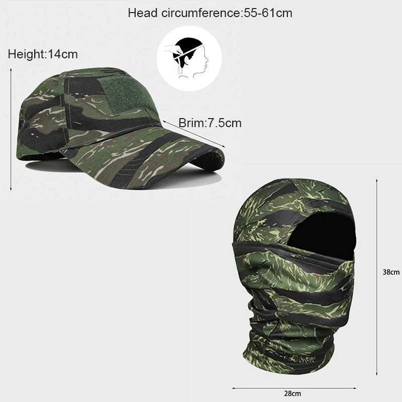 Outdoor Hiking Hunting Fishing Sun Protection Duckbill Hat Tactical Military Fan Baseball Sports Mask Set Riding Mask Bike M260320