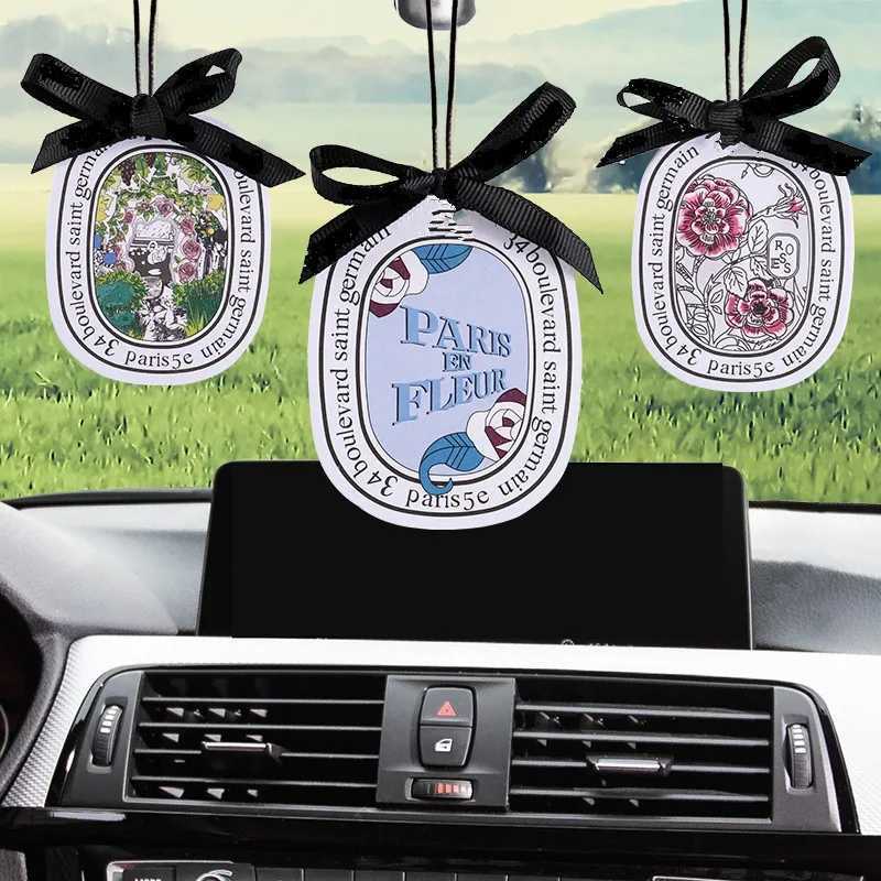 4pcs/lot car fragrance fresh car fragrance pendant car perfume lasting fragrance air freshener ribbon H260319