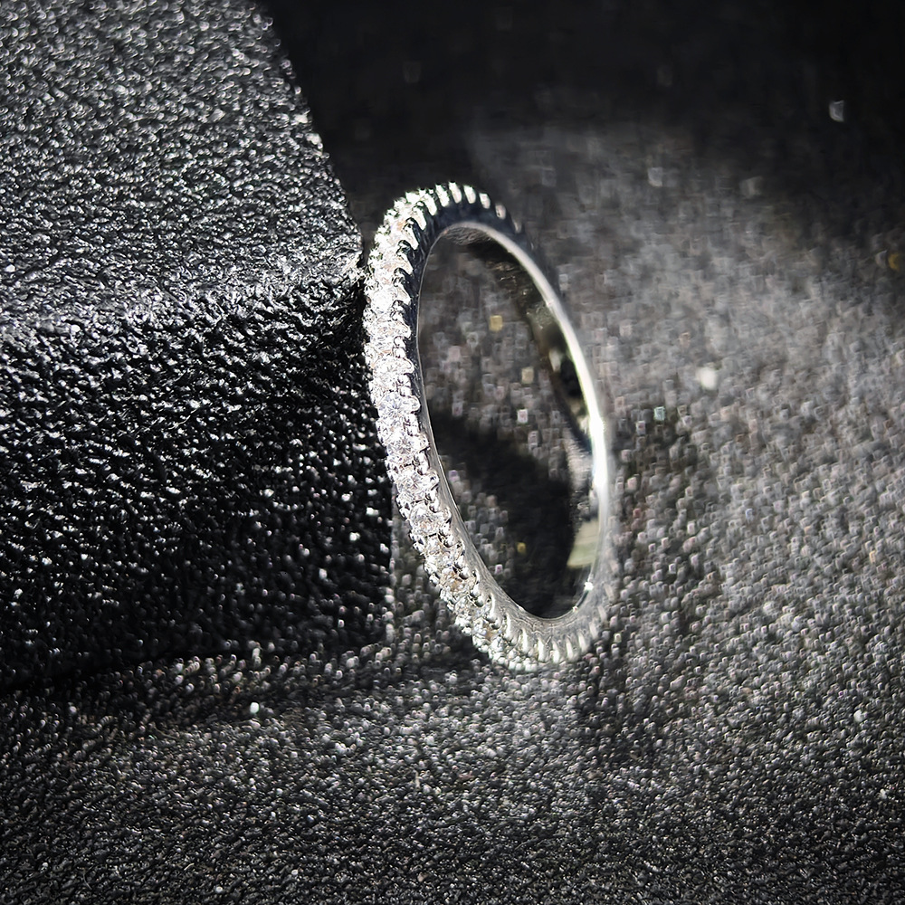 Ring For Women Niche Style Wish European And American Simple Multi-Color Full Color Diamond Plain Band Universal