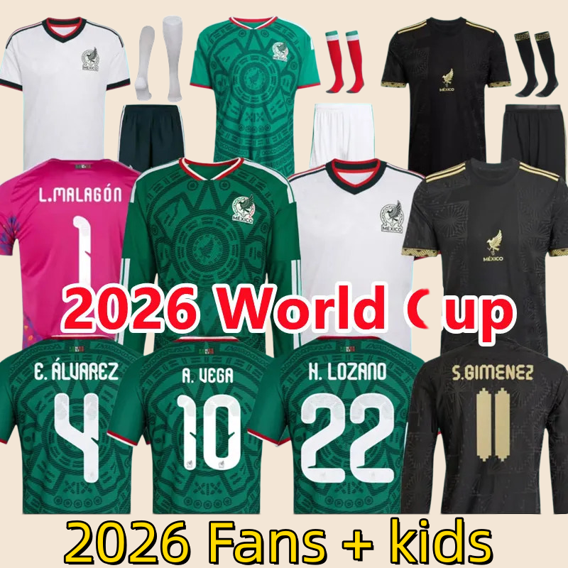 Mexico jersey 2026 2027 World Cup 2026 QUALIFIERS RAUL CHICHARITO Mexico Soccer Jerseys LOZANO DOS SANTOS Men Kids Football Shirts Uniforms 25 26 27 football kits