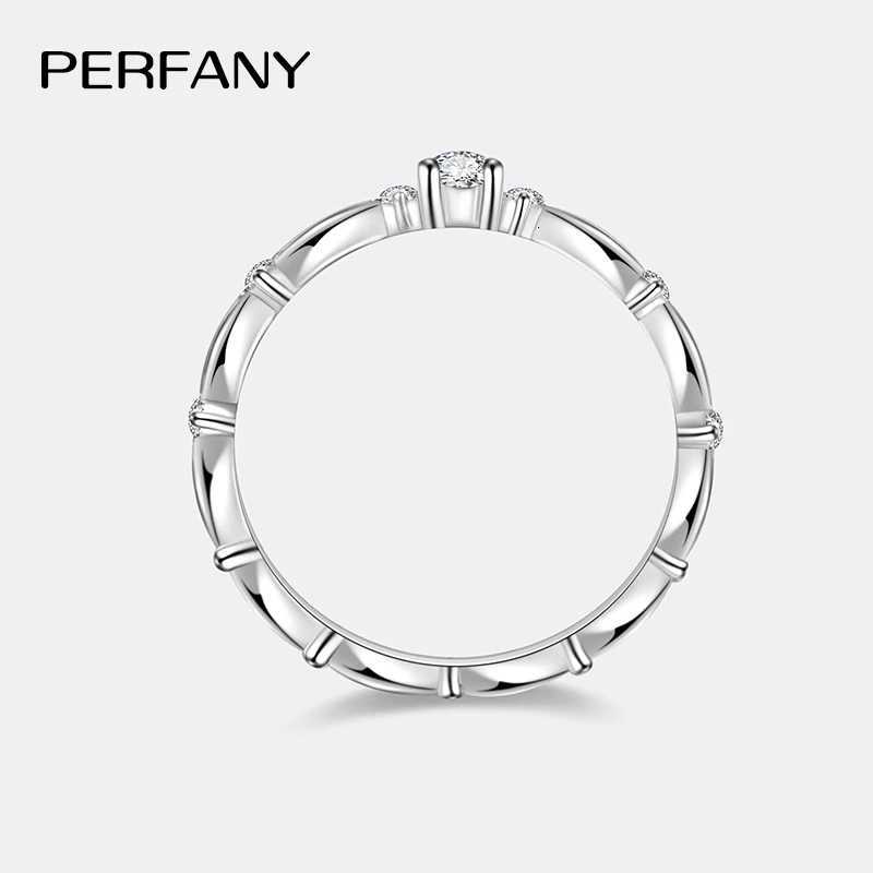 PERFANY 01CT Claw Moissanite Ring for Women S925 Pure Silver Stackable Simulation Diamond Engagement Exquisite Jewelry H260320 - view 6