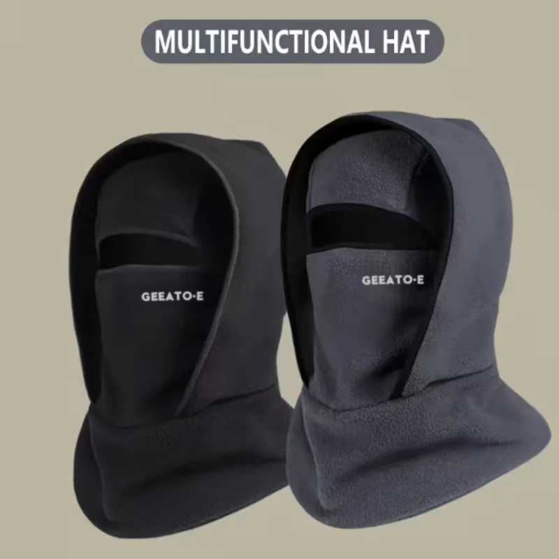 Autumn Winter Fleece Balaclava Cycling Cold-proof Windproof Warm Hood and Hat Thicken Thermal Ski Windproof Women Men M260320