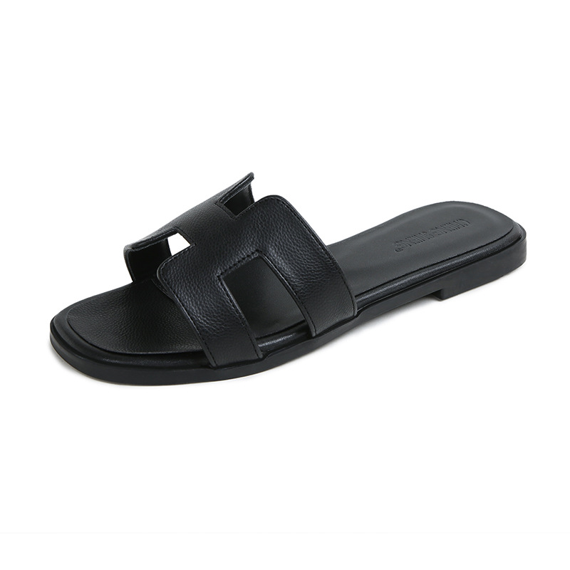HZGUSIFU hot Free delivery Slippers Simple and casual women's slippers with a high-end feel worn in a single line outside