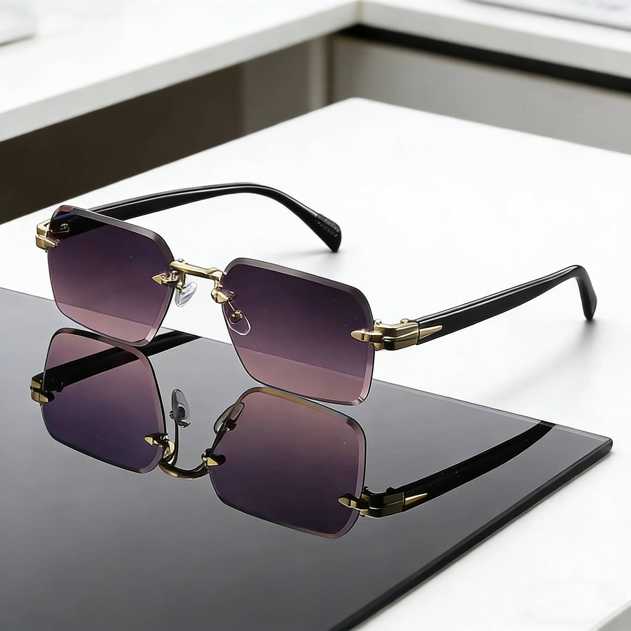 Free Shipping 2026 New Fashionable Personalized Borderless Women's Sunglasses Outdoor Ultra Light Neutral Metal Hinge Sunscreen Glasses