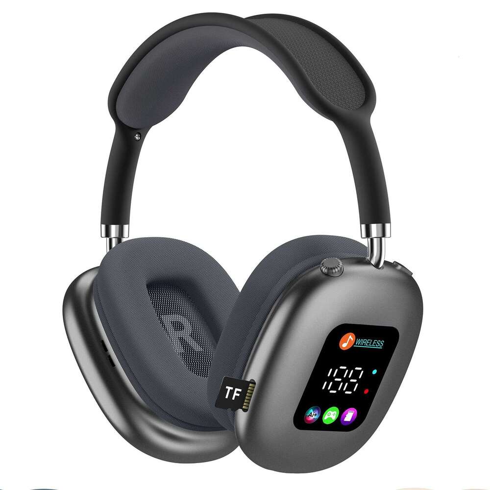 MAX600 Private Mold New Wireless Over Ear Bluetooth Headphones RGB LED Digital Display Support TF Card FM Radio HIFI Stereo Headset CKS