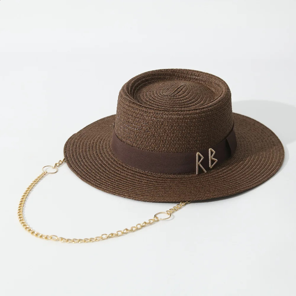 Summer Straw Hats for Women Ribbon Decoration Elegant Ladies Party Dress Hats Travel Beach Sun Hat Chapeau Femme 260320