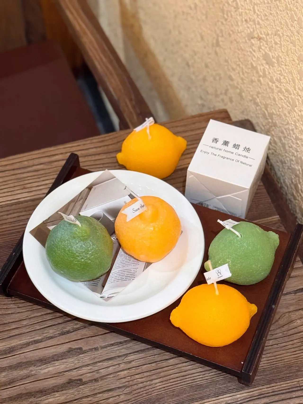 Lemon Candle Creative Simulated Fruit Candles DIY Fragrance Birthday Gift Imitation Fruit Candle Scented Candles Ornaments H260319