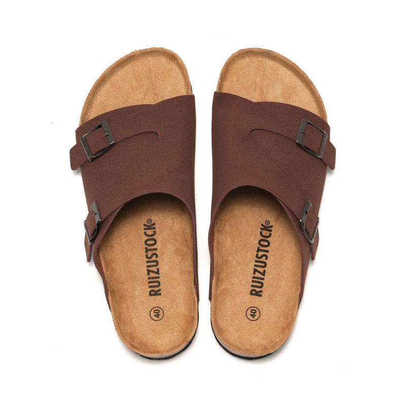 RUIZUSTOCK new Free delivery Slippers Fashionable casual simple solid color men's cork slippers for daily wear