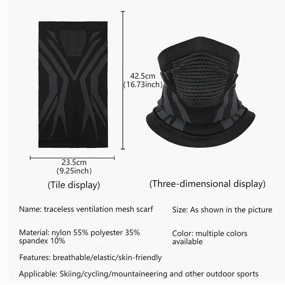 GTUBIKE Warm Elastic Breathable Half-Face Cycling Mask for Outdoor Sports Running Skiing - Running Face Cover for Cold Weather M260320