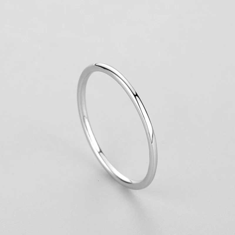 Ailmay Solid 925 Sterling Silver Minimalism Simple Smooth Stackable Finger Ring For Women Girls Party Accessories Jewelry Gifts H260320 - view 4