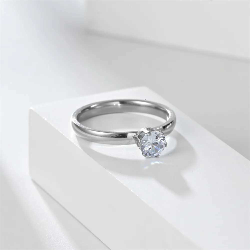 New Exquisite Luxury Classic Stainless Steel Ring Zirconia Ring For Men Women Wedding Engagement Unisex Jewelry H260320 - view 5