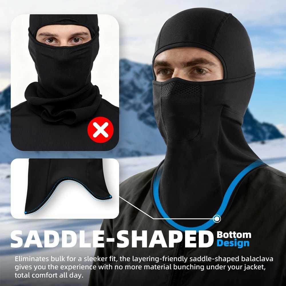 Winter Thermal Balaclava Fleece Cold-proof Full Face Mask Ski Outdoor Sports Hiking Cycling Snowboard Hood Scarf Neck Warmer M260320