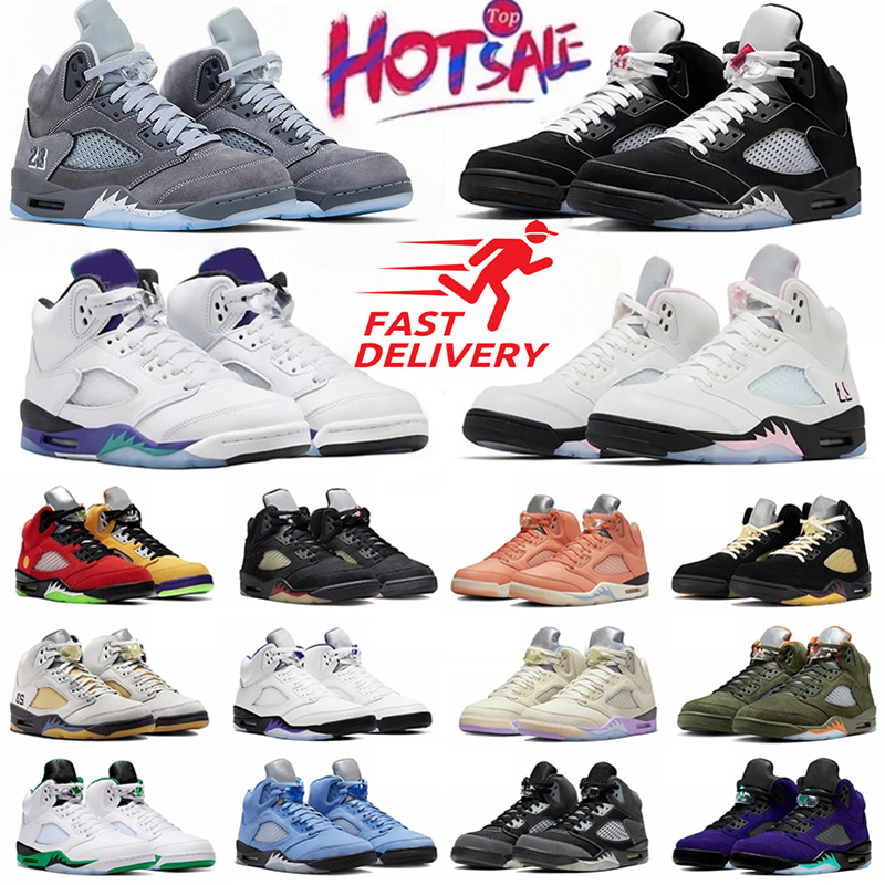 5 Basketball 5s Trainers Wolf Grey Oreo Alternate Grape Black Metallic Reimagined Medium Soft Pink Women Mens Outdoor Basketball Trainers