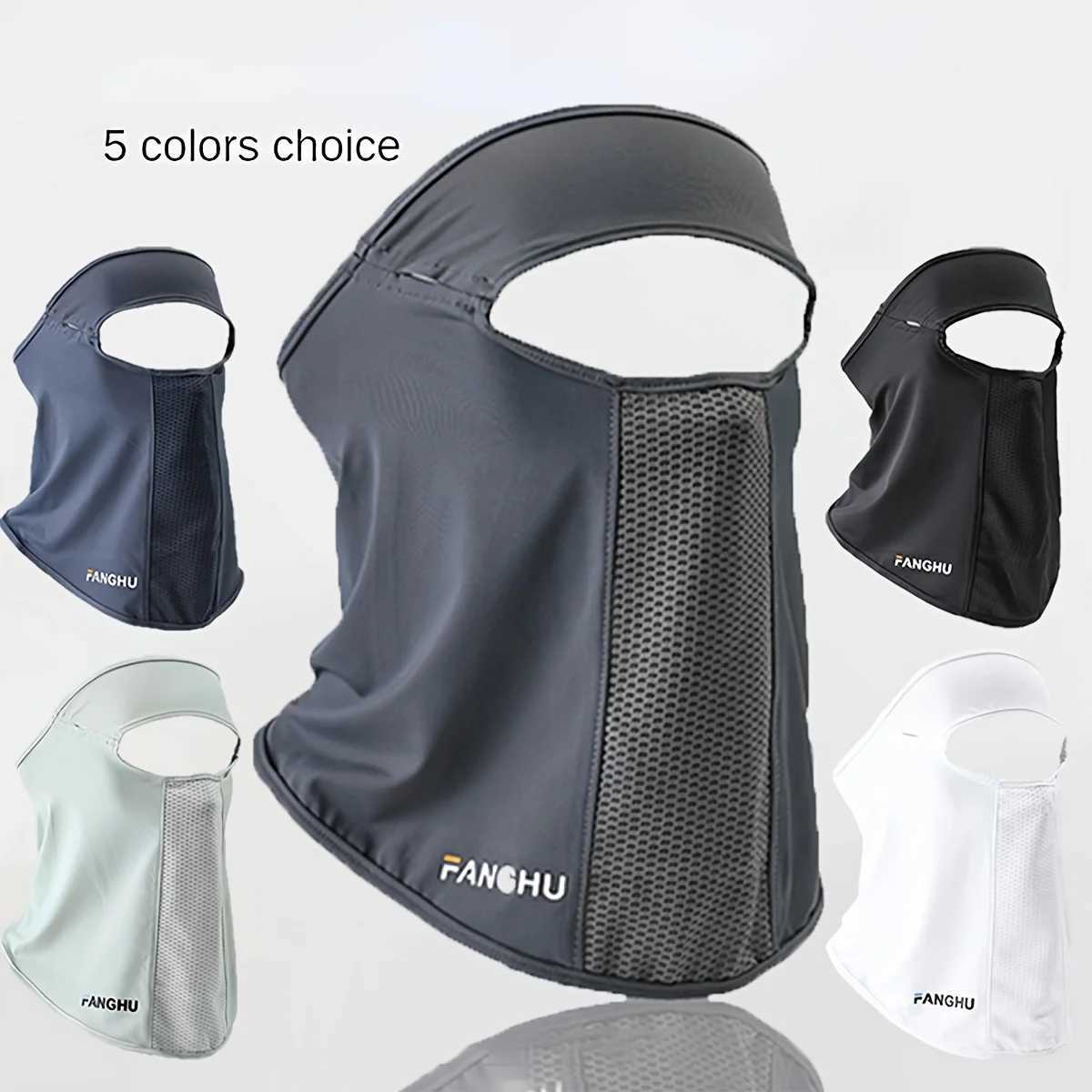 Anti-UV Cycling Full Face Mask Breathable Ice Silk Face Cover Outdoor Sports Mask Neck Protection Eyeglass Hole Bike Face Mask M260320