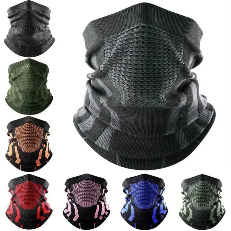 New Face Bandana Mask Cover Neck Warmer Bicycle Cycling Scarf Hiking Breathable Mask Winter Outdoor Windproof Thickened Mask Bib M260320