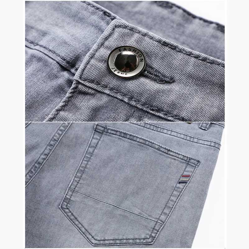 Men Spring Summer Thin Jeans Fashion Comfortable Baggy Straight Leg Versatile Denim Pants Male Classic Daily Blue Gray Trousers D260320
