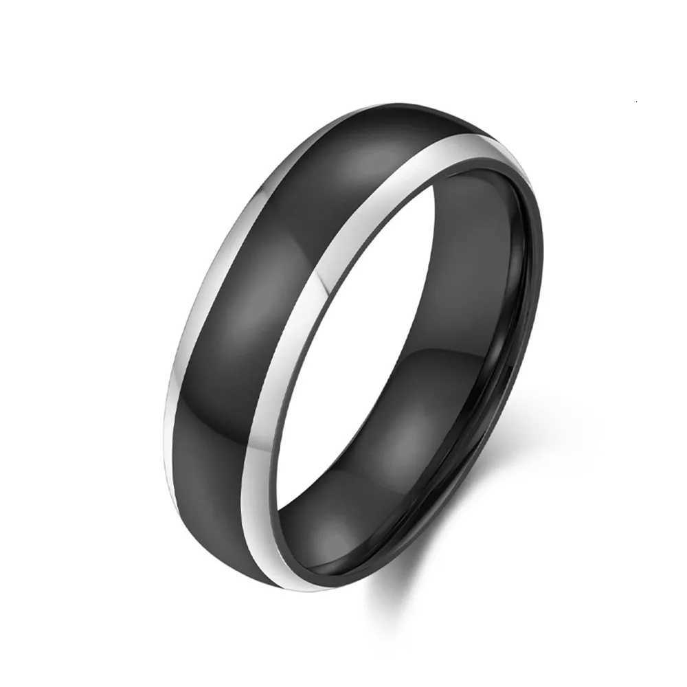 Japanese And Korean Minimalist Mirror Surface Two-tone Titanium Steel Ring Small Niche Plain Band Shiny Accessory Rings H260320 - view 6