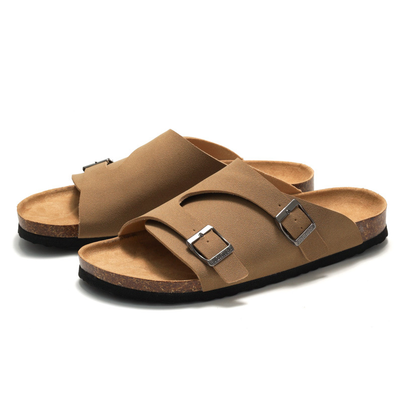 RUIZUSTOCK new Free delivery Slippers Fashionable casual simple solid color men's cork slippers for daily wear