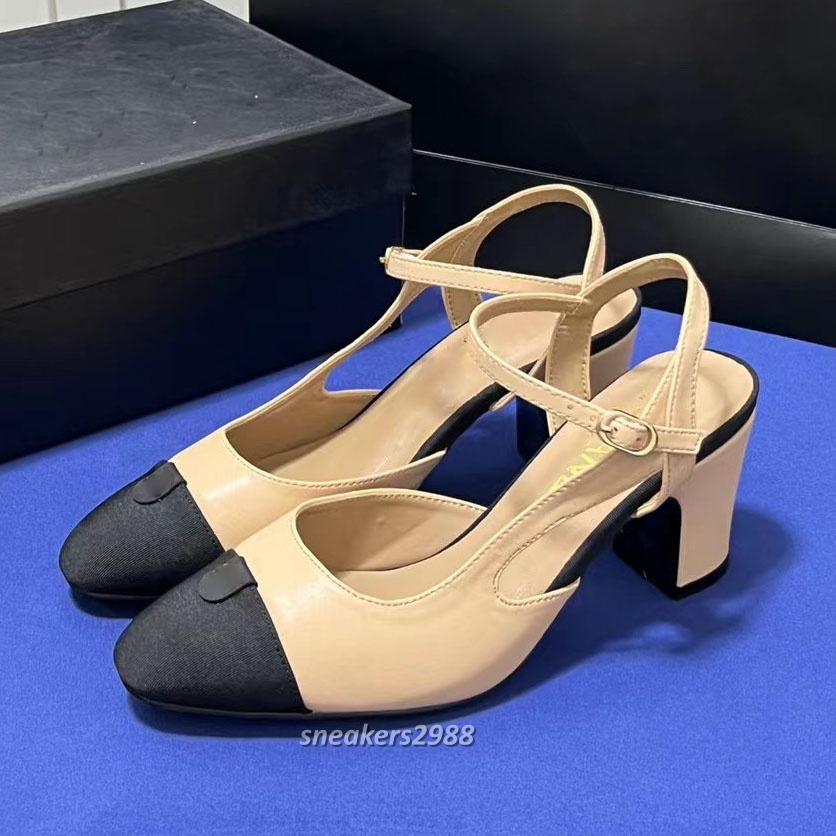 Top quality designer heels women slingback heels luxury high heels designer flats sheepskin white pumps dress shoes sandals genuine leather soles