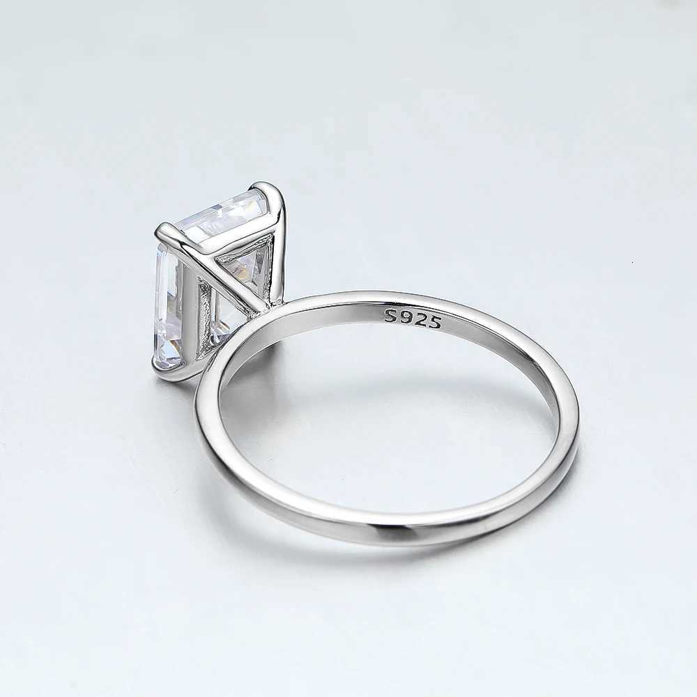 KNOBSPIN 4ct Emerald Moissanite Ring s925 Sterling Sliver Plated 18k White Gold Wedding Band Engagement Rings For Women H260320 - view 4