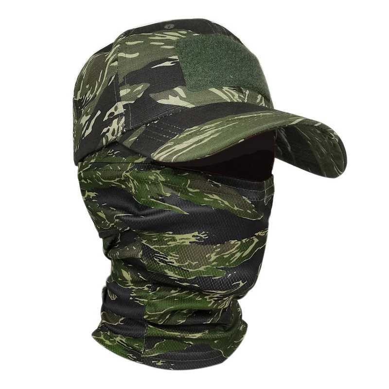 Outdoor Hiking Hunting Fishing Sun Protection Duckbill Hat Tactical Military Fan Baseball Sports Mask Set Riding Mask Bike M260320