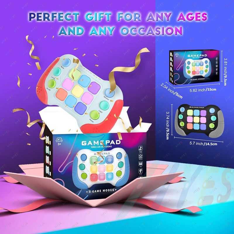 Electronic Pop Quick Push Gamepad consoles toys Chases RGB Light Fun Anti Stress Relief Game Machine Toy Gifts For Kids Adults Y260319