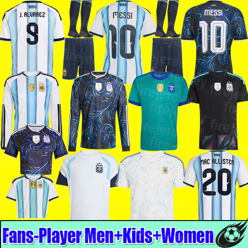 2026 World Cup Argentinas jersey Pink special Fans player 26 ENZO ALVAREZ DI MARIA MESSIS kids kit football shirt Argentinas long gk kits MARTINEZ 2026 2027