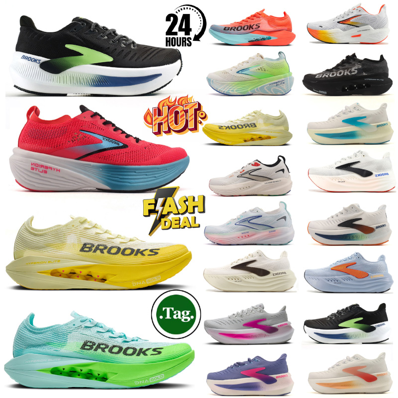 Designer Brooks Brookshoes Adrenaline Gts 23 Hyperion Max Ghost Glycerin 21 22 Running Shoes For Men Women Outdoor sneakers grey orange navy black white