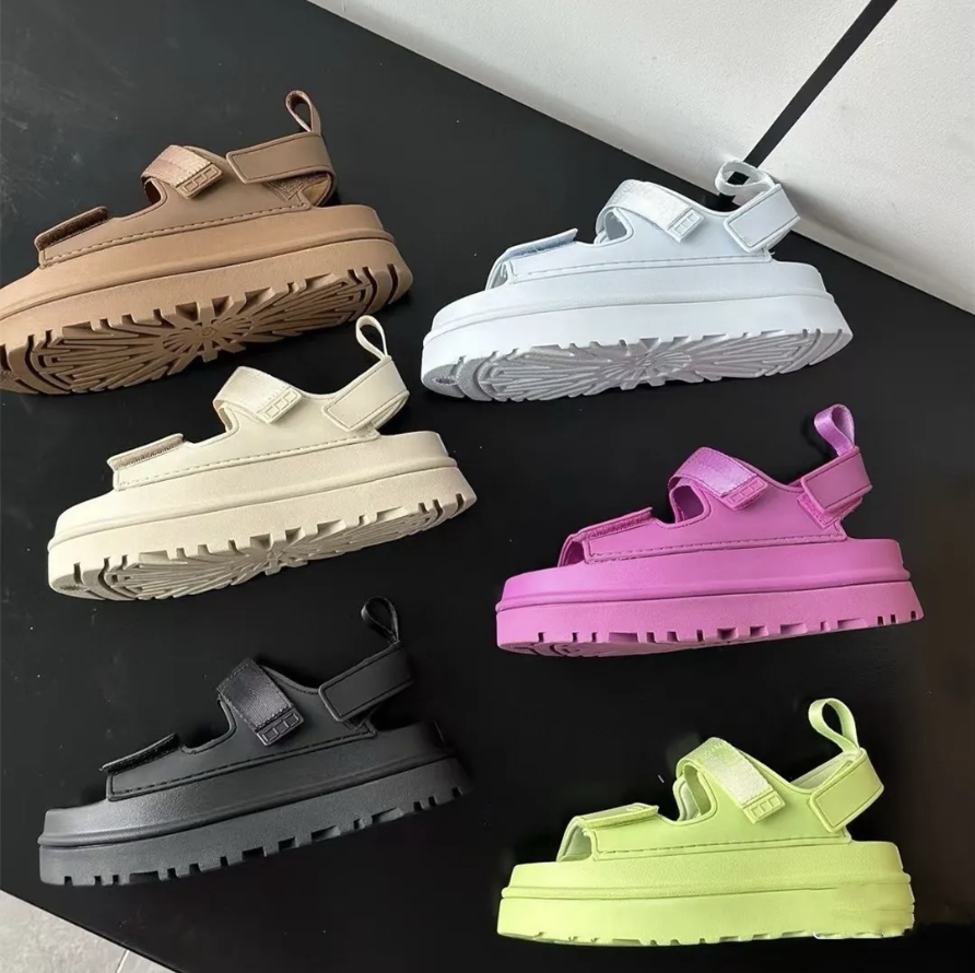 Women Designer Sandals Goldenglow Women Slippers Platform Sandal Chunky Beach EVA Slides Dad Golden Glow Mules Waterproof Comfort Pink Size 36-40