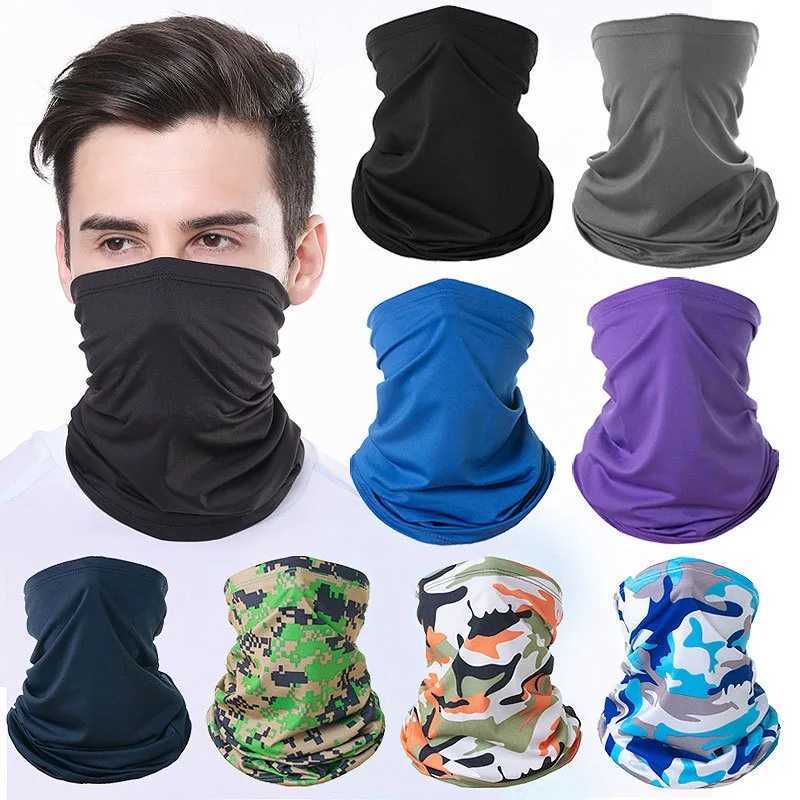 Outdoor Sports Magic Bandana Ice Silk Sun Protection Riding Mask Camping Fishing Tactical Hiking Face Cover Neck Scarf Men Women M260320