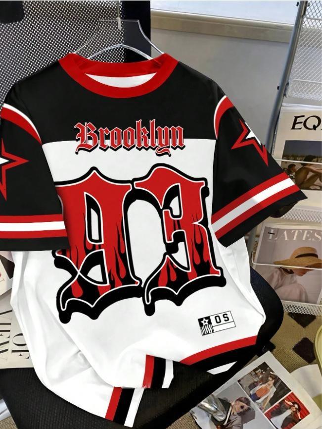 Hot selling fashionable men's summer personalized letter print comfortable and breathable round neck T-shirt outdoor street top