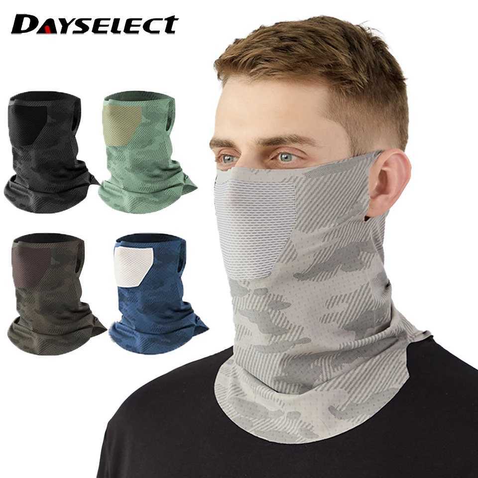 Ice Silk Sunproof Neck Gaiter Long Neck Windproof Breathable Cycling Ear-Hanging Mask UV Protection Seamless Face Cover Unisex M260320