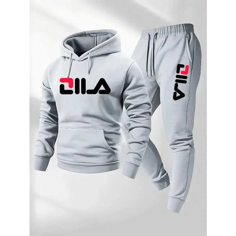 2025Spring and Autumn mens casual suit hooded sweatshirt and sweatpants 2-in-1 comfortable suit suitable for both men and women M260320